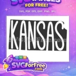 Free Kansas State Shape Free White Outline USA Free SVG - Instant Download