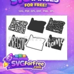 Free Floral Pattern Free Solid Shape Oregon Free SVG - Instant Download