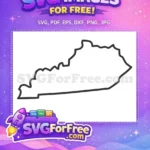Free Kentucky Outline Free State Shape USA Free SVG 1 - Instant Download