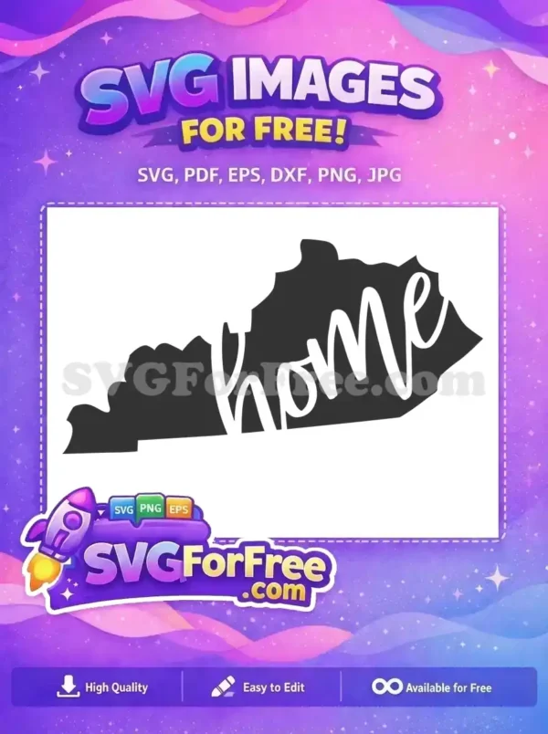 Free Kentucky State Free Home Calligraphy USA Free SVG