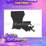 Free Detailed Outline Free Louisiana State USA Free SVG - Instant Download