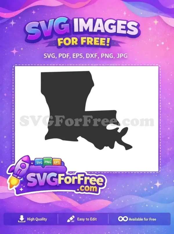 Free Detailed Outline Free Louisiana State USA Free SVG