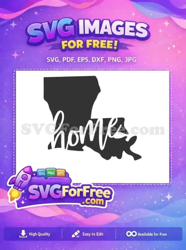 Free Louisiana Outline Free Cursive Home State Free SVG