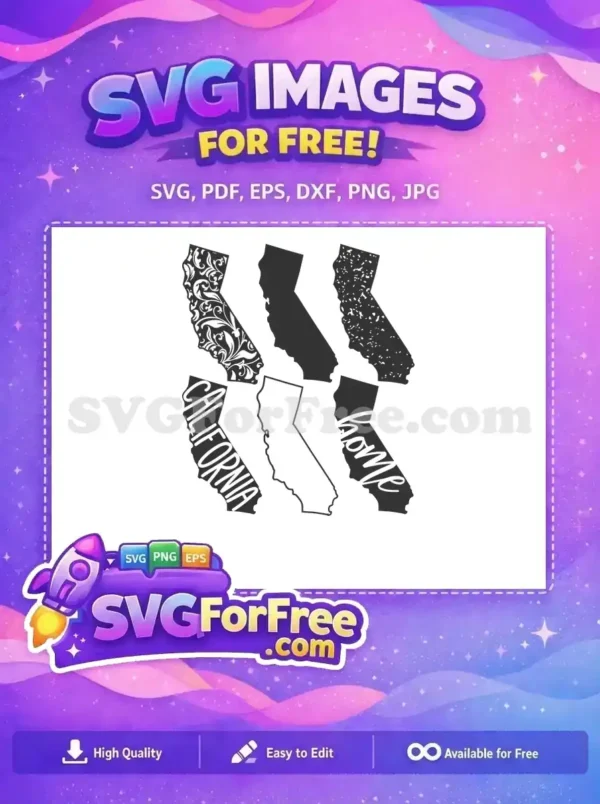 Free Floral Swirl Free Solid Pattern California Free SVG