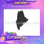Free Maine State Free Silhouette USA Free SVG - Instant Download