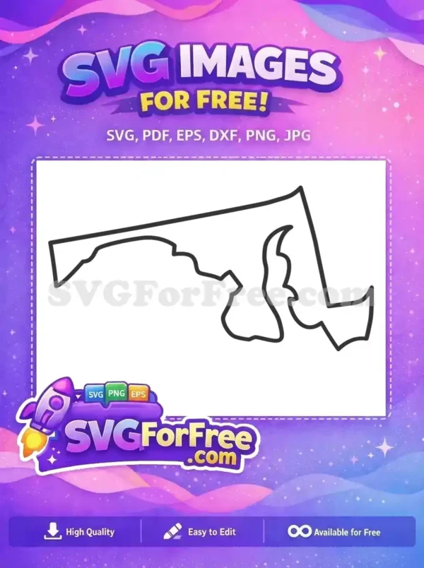 Free Maryland Outline Free Black Line USA Free SVG
