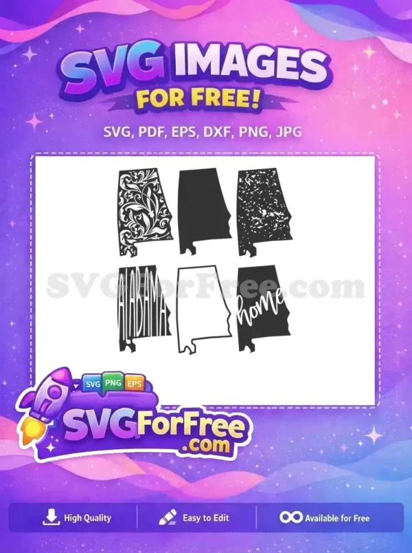 Free Alabama Floral Free Grunge Alabama Home Free SVG