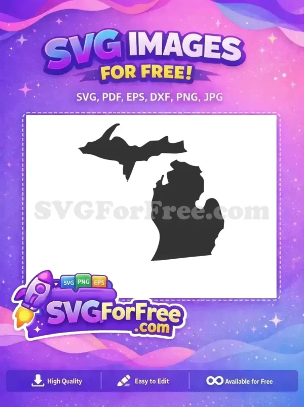 Free Detailed Borders Free Michigan State Outline Map Free SVG