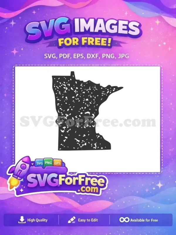 Free Minnesota State Map Free Distressed Silhouette USA Free SVG