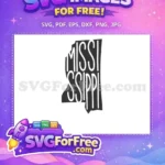 Free Black Silhouette Free Mississippi USA States Free SVG - Instant Download