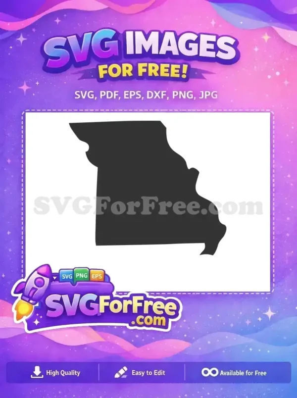 Free Missouri State Outline Free USA Geography Silhouette Free SVG