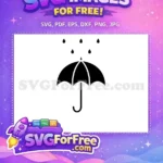 Free Black Raindrops Free Classic Umbrella Weather Free SVG - Instant Download