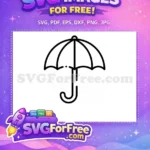 Free Umbrella Black Silhouette Free Protection Rainy Day Free SVG - Instant Download