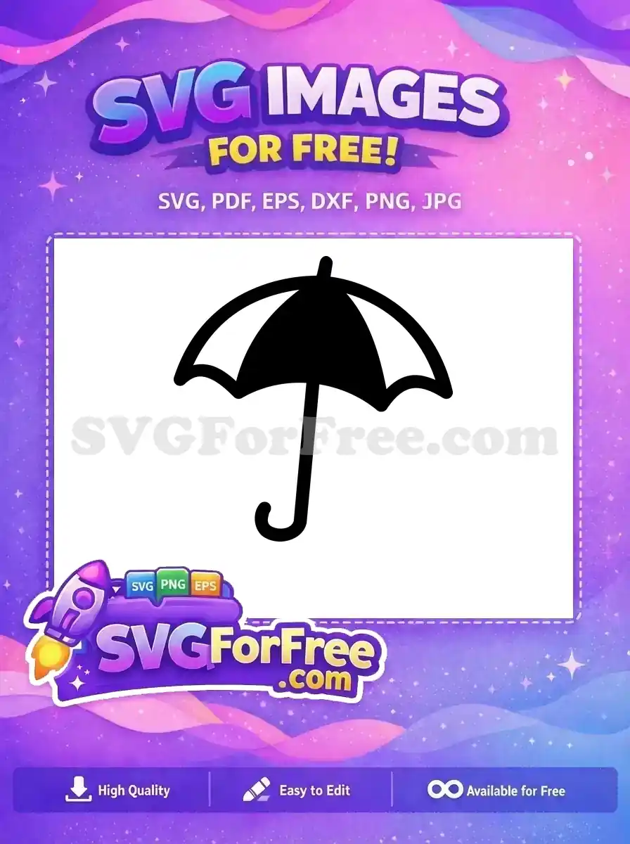 Free Black Outline Shelter Free Weather Protection Umbrella Free SVG