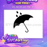 Free Black Umbrella Free Raindrops Weather Free Umbrella SVG - Instant Download