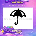 Free Black Umbrella Free Minimalist Style Raining Free SVG - Instant Download