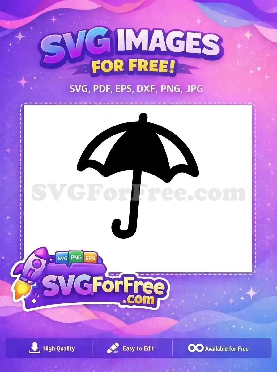 Free Black Umbrella Free Minimalist Style Raining Free SVG