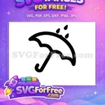 Free Black Umbrella Free Raindrops Weather Forecast Free SVG 2 - Instant Download