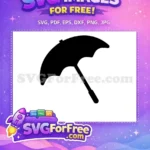Free Black Silhouette Umbrella Free Weather Accessory Rain Free SVG - Instant Download
