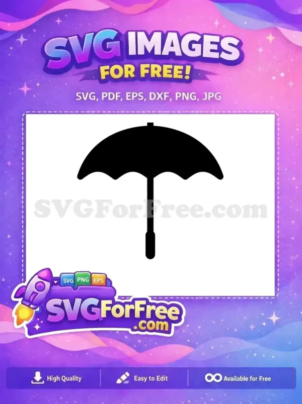 Free Black Rain Protection Free Classic Umbrella Silhouette Free SVG