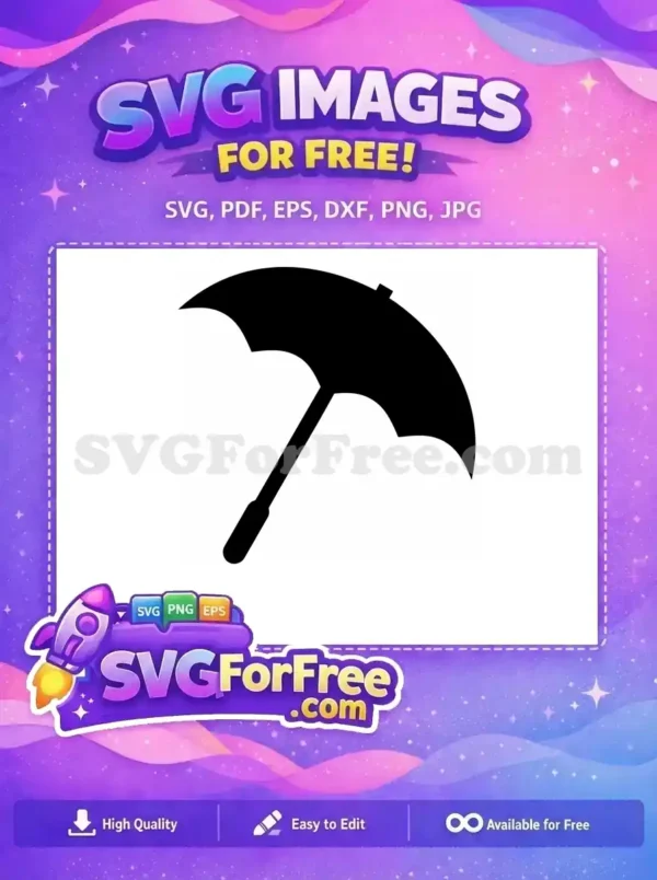 Free Umbrella Free Silhouette Rain One Free SVG