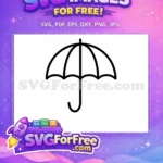 Free Black White Design Free Simple Umbrella Free SVG - Instant Download