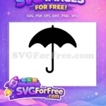 Free Black Silhouette Umbrella Free Icon Weather Free SVG - Instant Download
