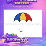 Free Colorful Umbrella Free Simple Design Free SVG - Instant Download
