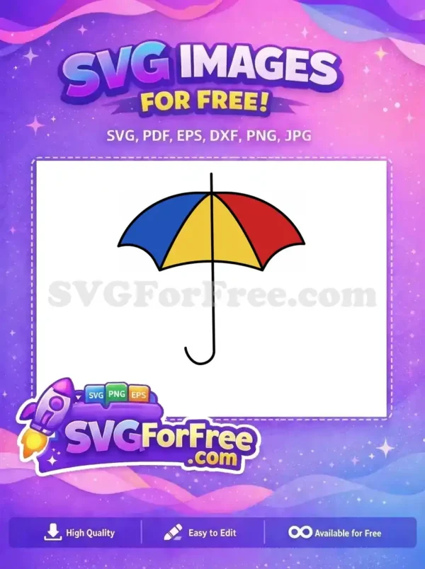 Free Blue Yellow Red Umbrella Free Clipart Colorful Free SVG