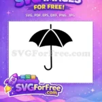 Free Black Umbrella Rain Free Weather Iconography Free SVG - Instant Download