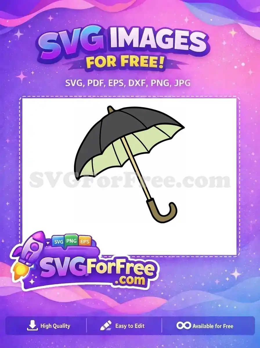 Free Dark Grey Umbrella Free Light Insides Rain Free SVG