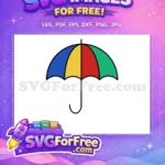 Free Colorful Segments Free Umbrella Simple Free SVG - Instant Download