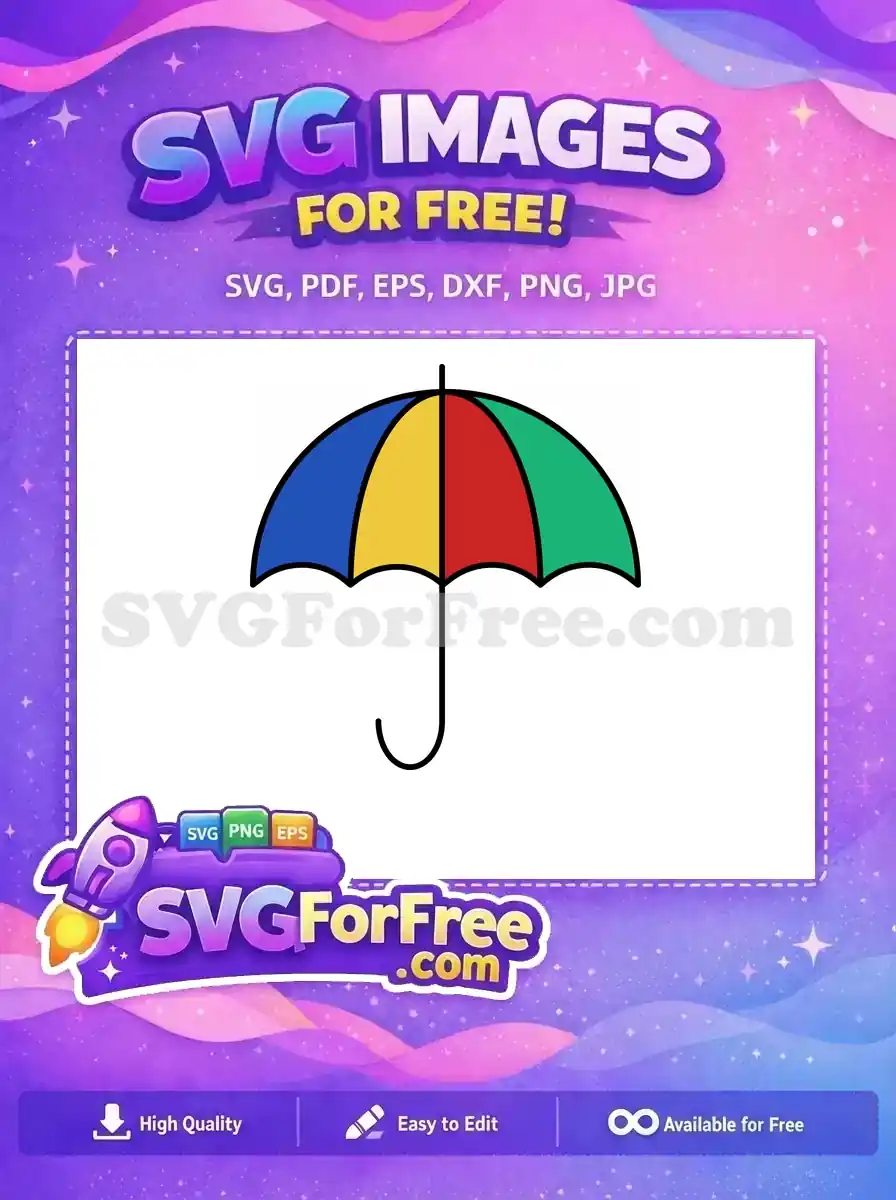 Free Colorful Segments Free Umbrella Simple Free SVG