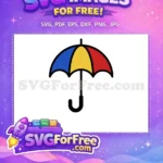 Free Colorful Umbrella Free Rain Protection Umbrella Free SVG - Instant Download
