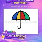 Free Colorful Segments Free Rainy Weather Umbrella Free SVG - Instant Download