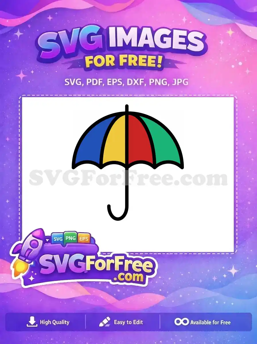 Free Colorful Segments Free Rainy Weather Umbrella Free SVG