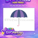 Free Blue Purple Umbrella Free Pink Handle Rain Free SVG - Instant Download