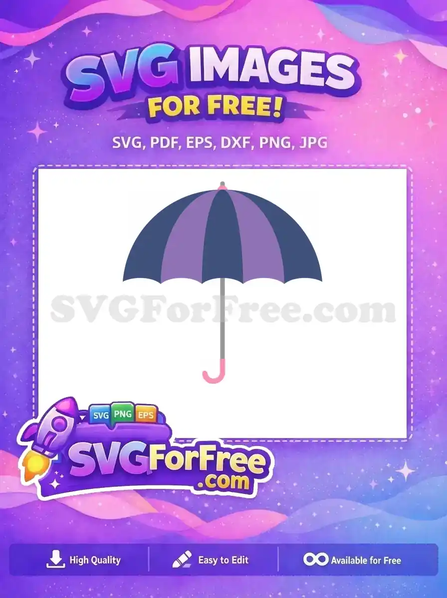 Free Blue Purple Umbrella Free Pink Handle Rain Free SVG