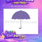 Free Purple Umbrella Free Navy Polka Dots Rain Free SVG - Instant Download
