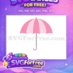 Free Light Pink Umbrella Free Weather Protection Accessory Free SVG - Instant Download