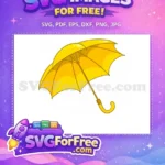 Free Cartoon Yellow Umbrella Free Rainy Season Decor Free SVG - Instant Download