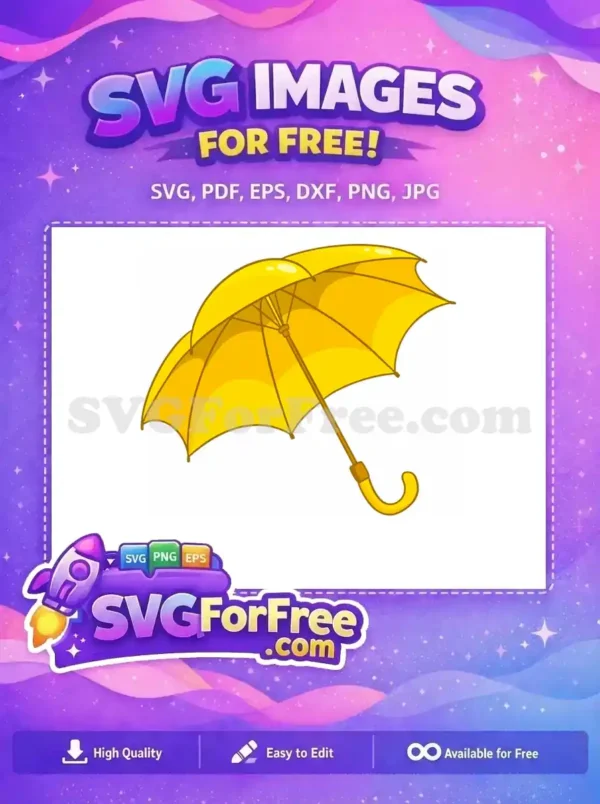 Free Cartoon Yellow Umbrella Free Rainy Season Decor Free SVG Free Cartoon Yellow Umbrella Free Rainy Season Decor Free SVG