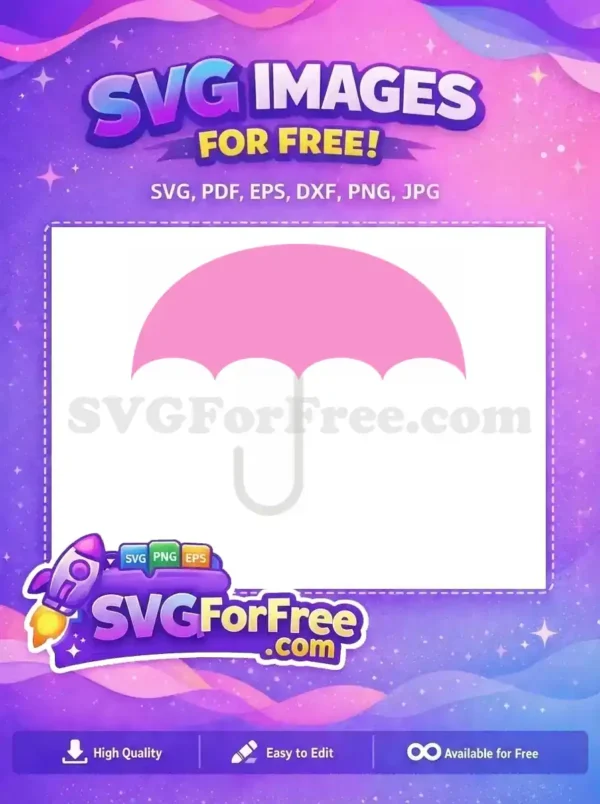 Free Pink Canopy Free Grey Handle Umbrella Free SVG