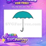 Free Teal Umbrella Free Weather Protection Simple Free SVG - Instant Download
