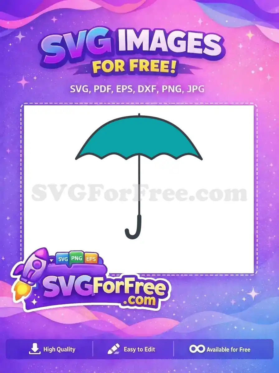 Free Teal Umbrella Free Weather Protection Simple Free SVG