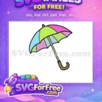 Free Pastel Segments Free Handle Design Umbrella Free SVG - Instant Download