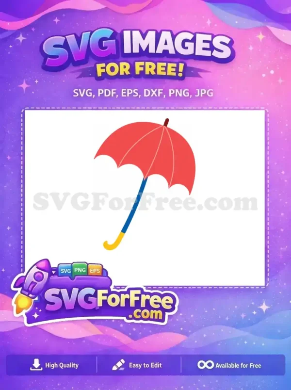 Free Coral Umbrella Free Blue Handle Weather Free SVG