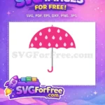 Free Pink Raindrops Free Umbrella Design Graphic Free SVG - Instant Download