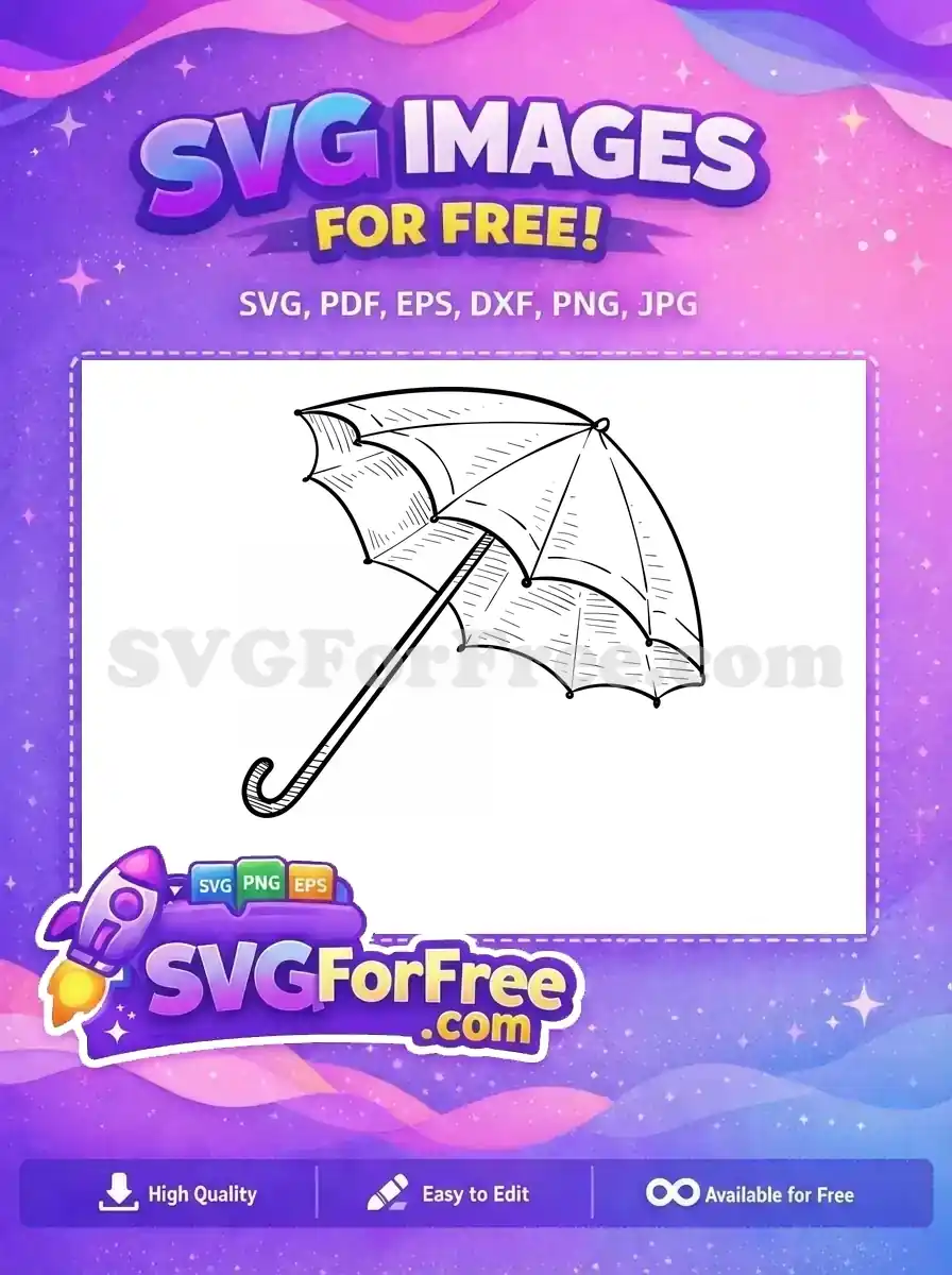 Free Black Outline Free Umbrella Simple Graphic Free SVG