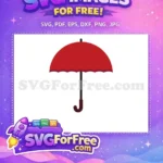 Free Red Umbrella Free Rain Protection Weather Free SVG - Instant Download